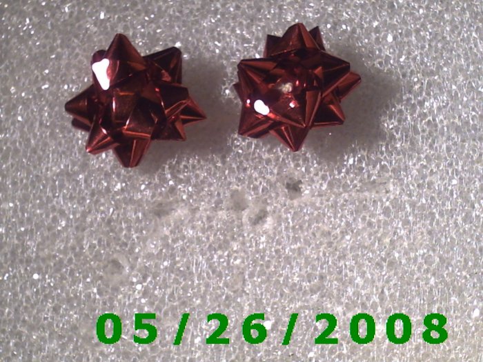 Red Bow Pierced Earrings C001
