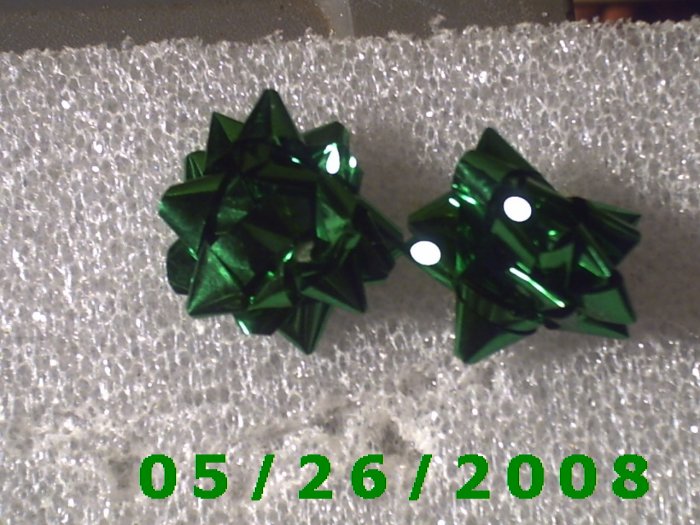 Green Bow Pierced Earrings C003
