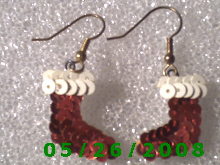 Sequined Stocking Pierced Earrings C015