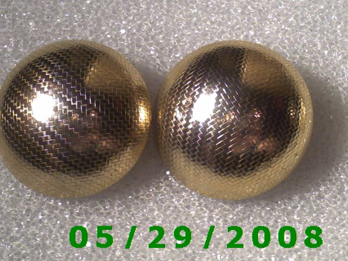 Gold Sphere Clip On Earrings D066