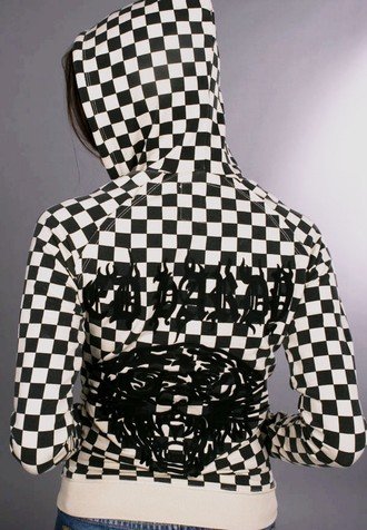 Ed Hardy Womens Checkered Hoodie: White