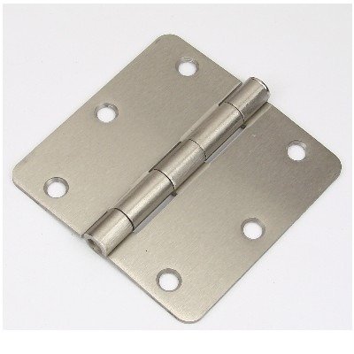 3.5" Satin Nickel 3 ½" Door Hinge w/screws 1/4 radius corners US15