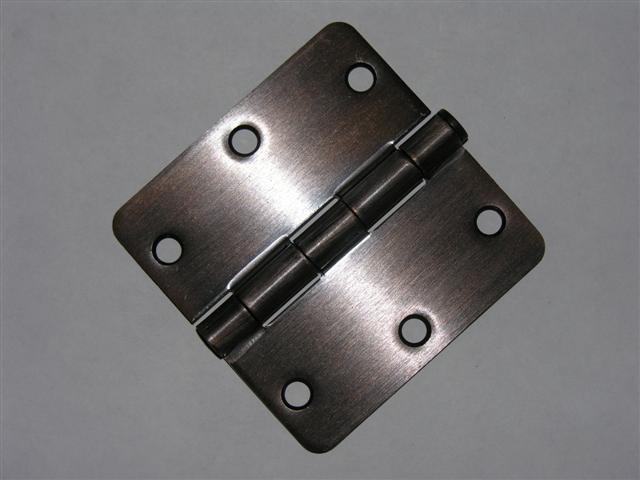 3.5" Venetian Bronze 3 ½" Door Hinge w/screws 1/4 radius