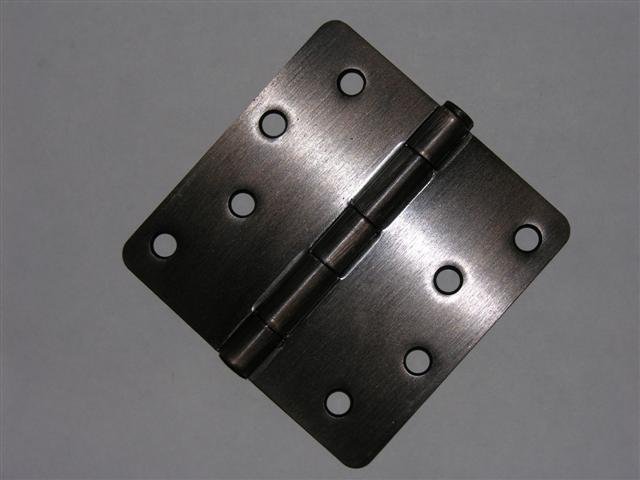 4" Venetian Bronze Door Hinge w/screws 1/4" radius