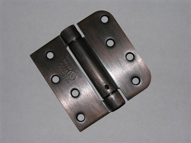 4" Venetian Bronze adjustable spring hinge Square x 5/8" radius corners