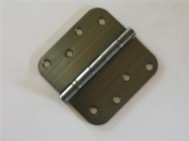 Antique Pewter 4"x4" Ball Bearing Hinges 5/8" radius corners
