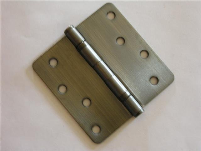 Antique Pewter 4"x4" Ball Bearing Hinges with 1/4" radius corners