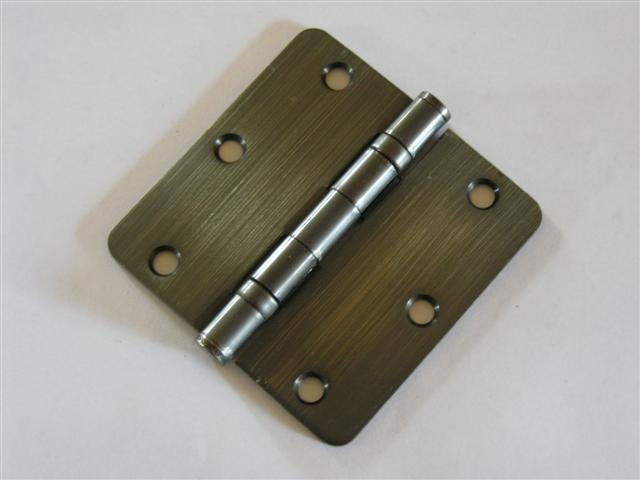 Antique Pewter 3.5" Ball Bearing Hinges with 1/4" radius corners