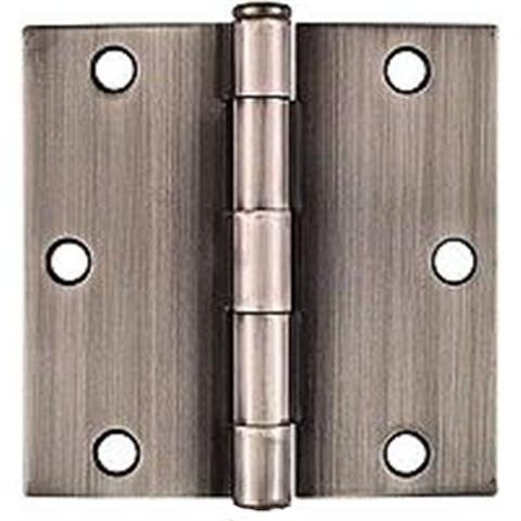 3.5" Antique Pewter 3 ½" Door Hinges w/screws 1/4 radius