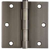 3.5" Antique Pewter Door Hinges w/screws square corner radius