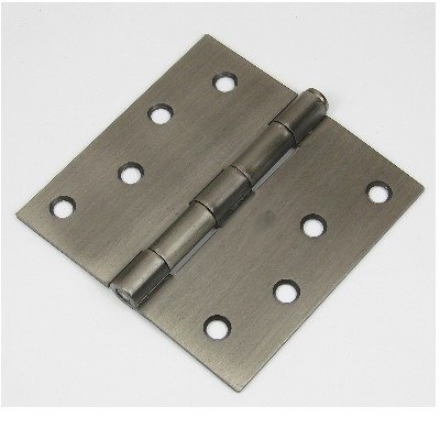 4x4" Antique Pewter 4" Door Hinges w/screws square corner radius