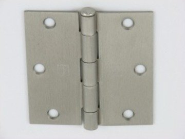 3.5" Satin Nickel Door Hinges w/screws square corner radius