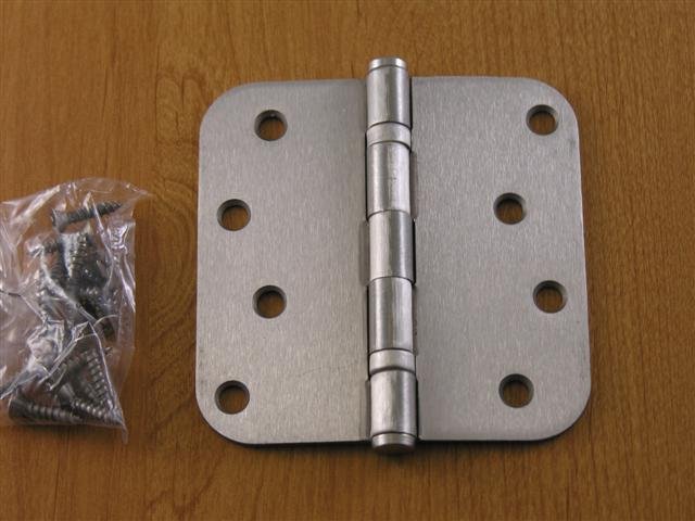 Satin Nickel 4"x4" Ball Bearing Hinges 5/8" radius corners US15