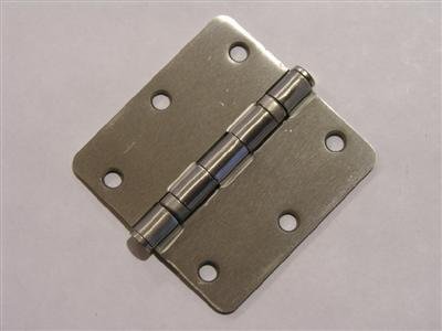 Satin Nickel 3.5" Ball Bearing Hinges 1/4" radius US15