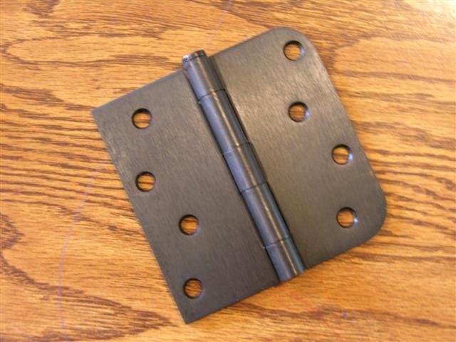 Oil Rubbed Bronze 4"x4" Door Hinges w/screws square x 5/8" radius corners