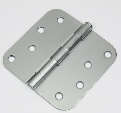 4" Satin Chrome 4"x4" Door Hinges w/screws 5/8" Radius