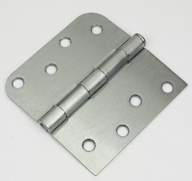 Satin Chrome hinge square x 5/8" radius 4"x4"