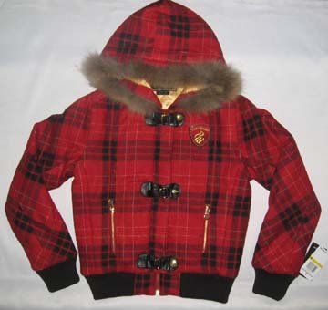 Red And Black Check Coat