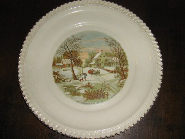 Currier & Ives "The Homestead in Winter" Collector Plate