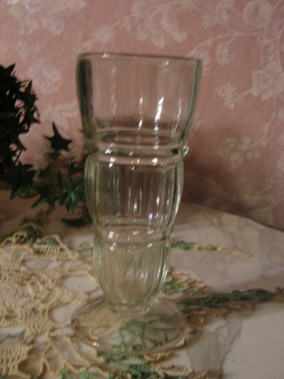 ~ TWO ~ Vintage 1950's Soda Malt tall pedistal / footed Glass
