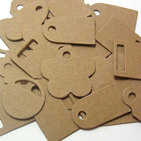 Mini Tags Chipboard Alterables Scrapbooking