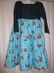 Ariel 3 tiered flannel and denim dress