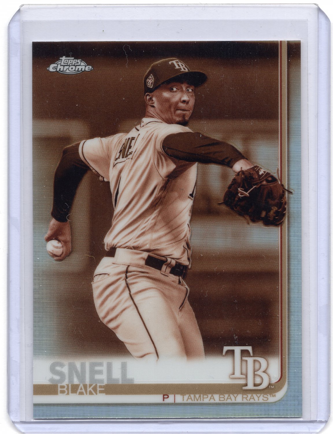 Blake Snell Topps Chrome Sepia Refractor Card Tampa Bay Rays