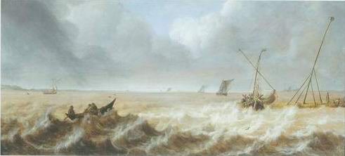 Pieter Van Der Croos - SHIPPING IN A STIFF BREEZE