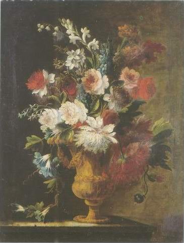 Karel van vogelaer - CARNATIONS, MORNING GLORY,MARIGOLDS