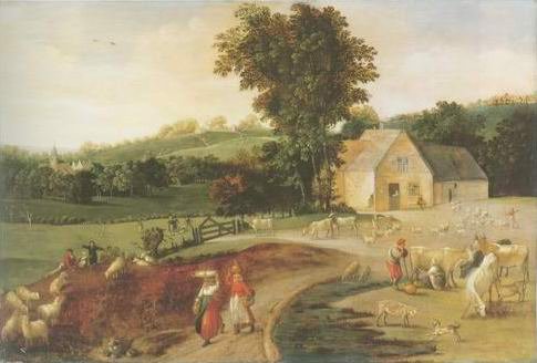 Jacob Grimmer - LANDSCAPE WITH PEASANTS