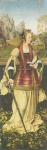 Studio of the master of Frankf - SAINT CATHERINE OF ALEXANDRIA