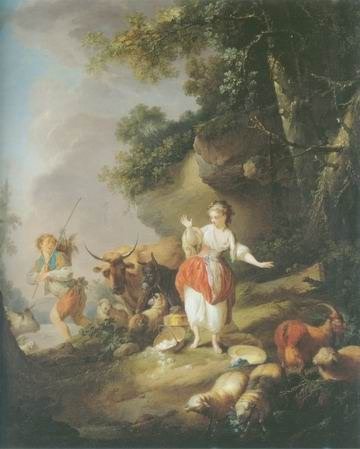 Jean Baptiste Huet - SHEPHERDESS AND A DROVER