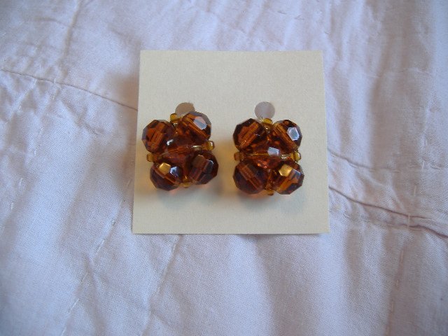 AMBER RHINESTONE EARRINGS