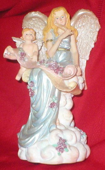 Angel and Cherub wrting on the Scroll Music Box