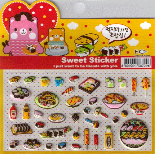 Korean Happy Foods Sweet Sticker Sheet # 3