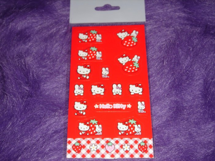 Hello Kitty Sanrio Strawberry Sticker Sheet