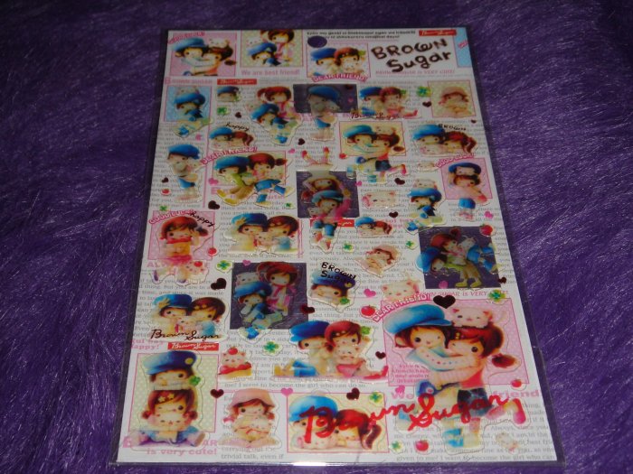 Q-Lia Brown Sugar Friends "Glass" Sticker Sheet Kawaii