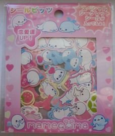 San-X Pink Mamegoma Baby Seals Sticker Sack Kawaii