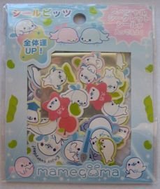 San-X Blue Mamegoma Baby Seals Sticker Sack Kawaii