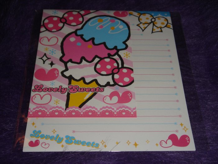 Kamio Lovely Sweets "Ice Cream" Letter Set Kawaii
