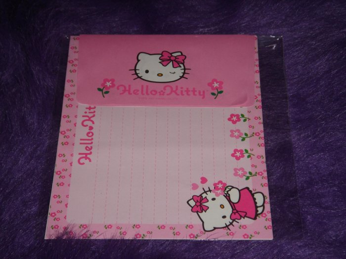 Sanrio Hello Kitty Pink Flowers Letter Set 1