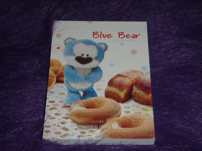 Morning Glory Blue Bear Doughnut Mini Memo Kawaii