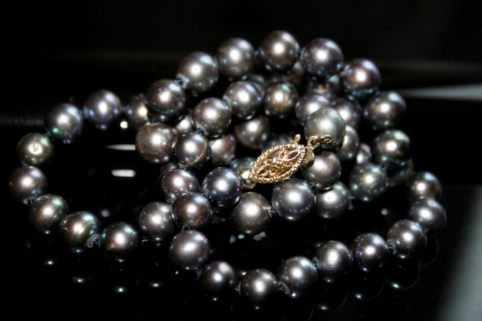 SALE!! - Genuine Black Akoya Pearls Necklace