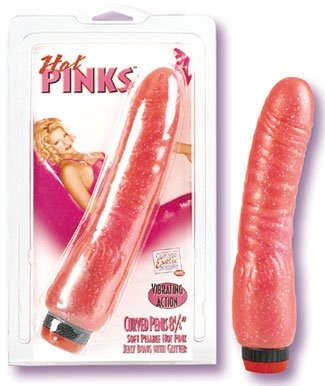 Hot Pink Curved Penis 9 inch
