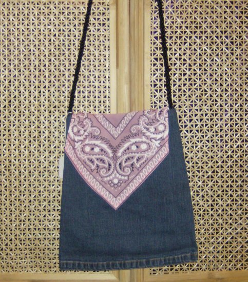 Pink Scarve Denim Bag