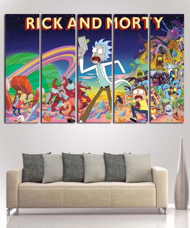 Rick And Morty Wall Art Painting Canvas Print Framed Poster HD Piece