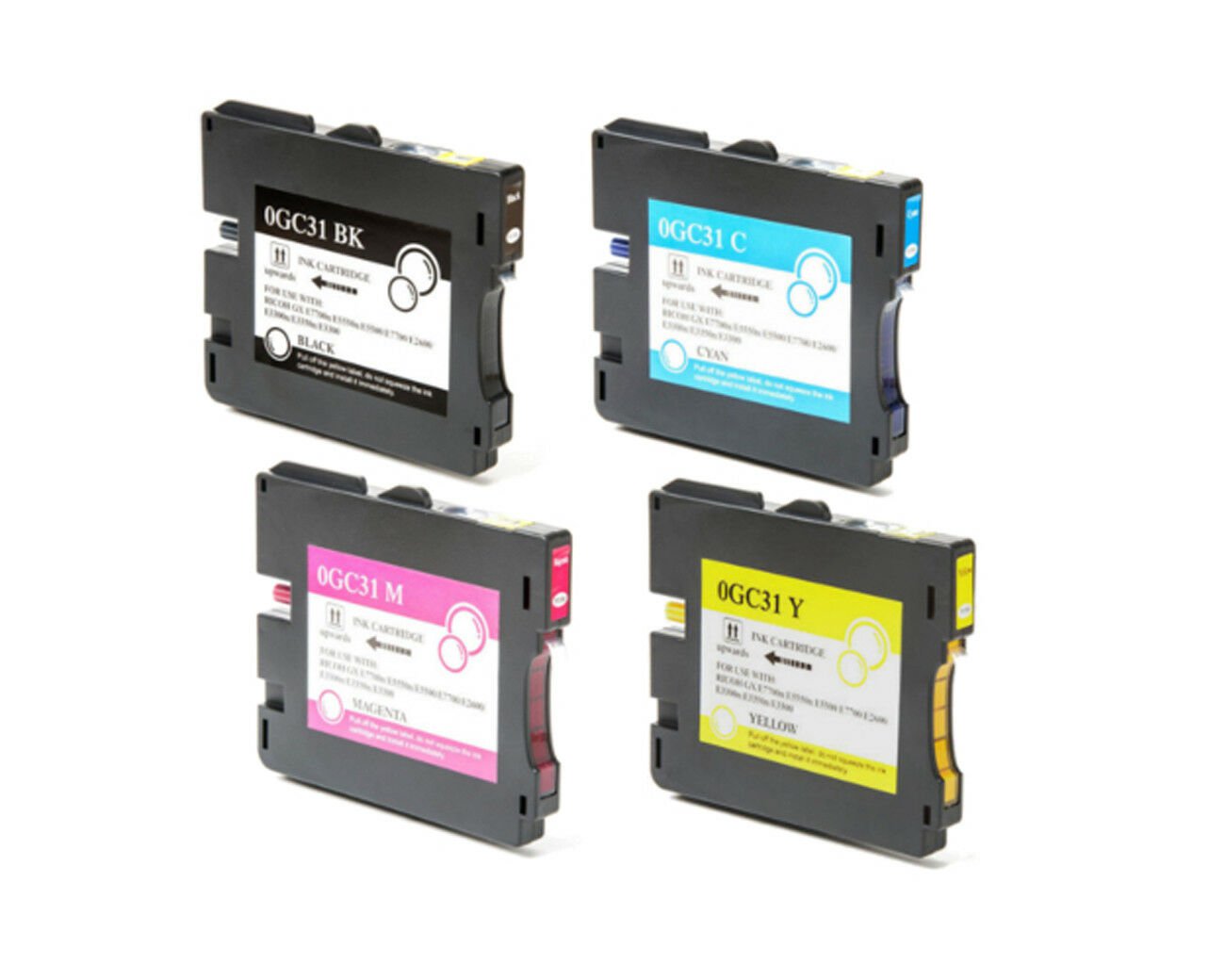 Ricoh Aficio GX E7700N E5550N E3350N E3300N Ink Cartridge Set B C M Y