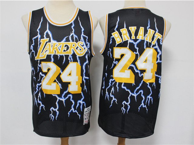 Men S Los Angeles Lakers Kobe Bryant Jersey Black Lighting Classics