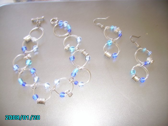 Silver Hoop Set with Butterflies