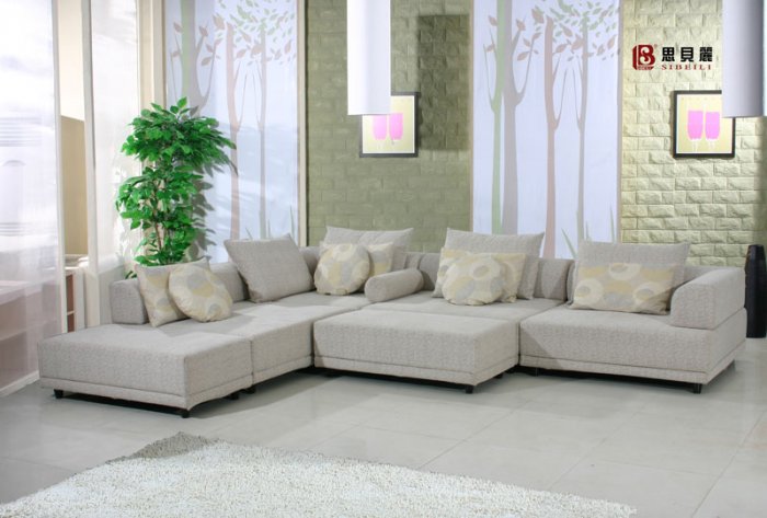 White Dimentional Retro Sectional